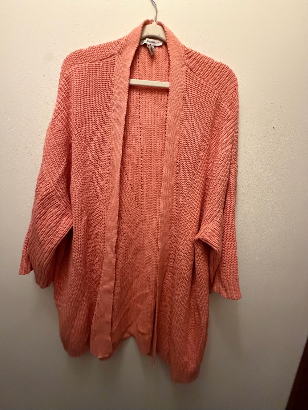 Isaac Mizrahi Coral Open-Front Knit Cardigan